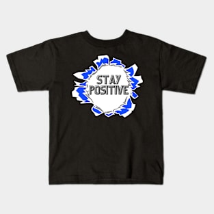 Stay Positive Purple and Gray Kids T-Shirt